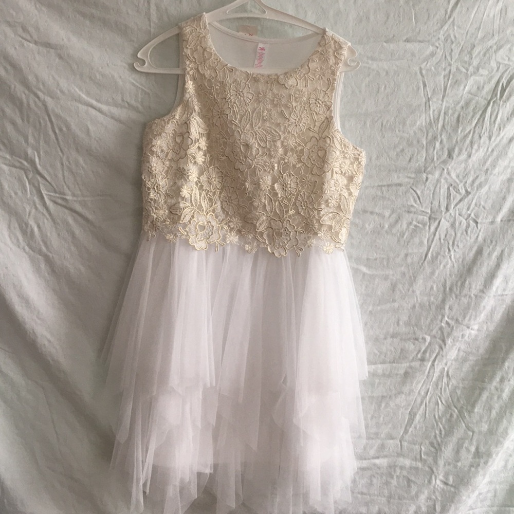 Gold and white party dress
